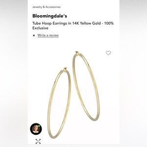 Bloomingdale’s 14k gold large hoops